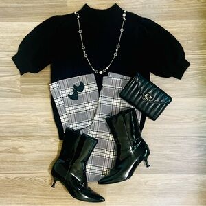 Jules & Leopold Black and White Plaid Pants